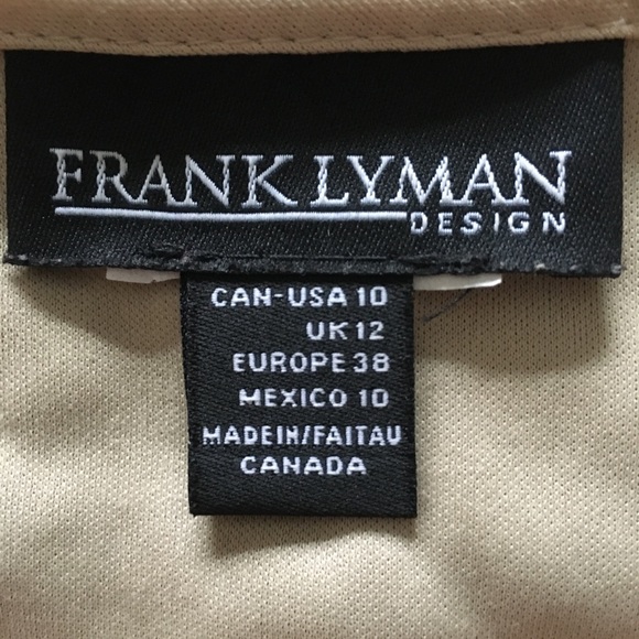 Frank Lyman Black/Nude 3/4 Sleeve Lace Dress. size 10 - Picture 3 of 3